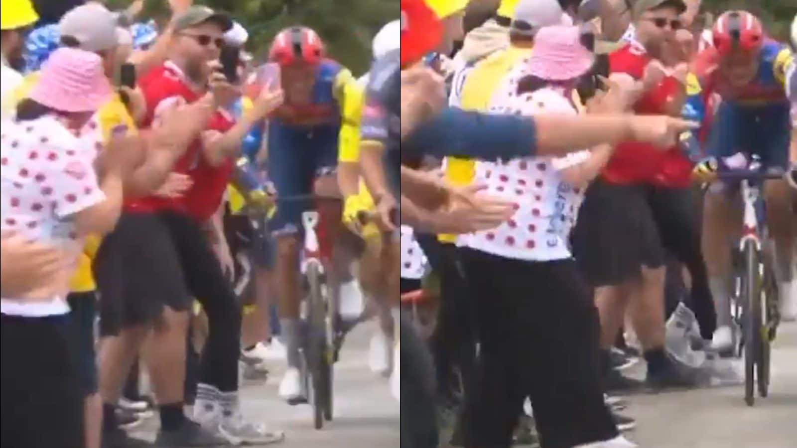 Milan sbatte per aria il telefonino di uno spettatore maleducato al Tour: voleva un video estremo
