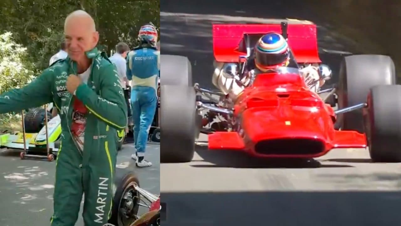 Adrian Newey "finalmente" con la Ferrari: il 'Genio' al volante della 312 F1 a Goodwood