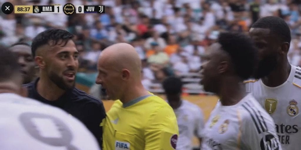Nico Gonzalez e Vinicius faccia a faccia nei minuti finali di Real-Juve: insulti e tensione alle stelle