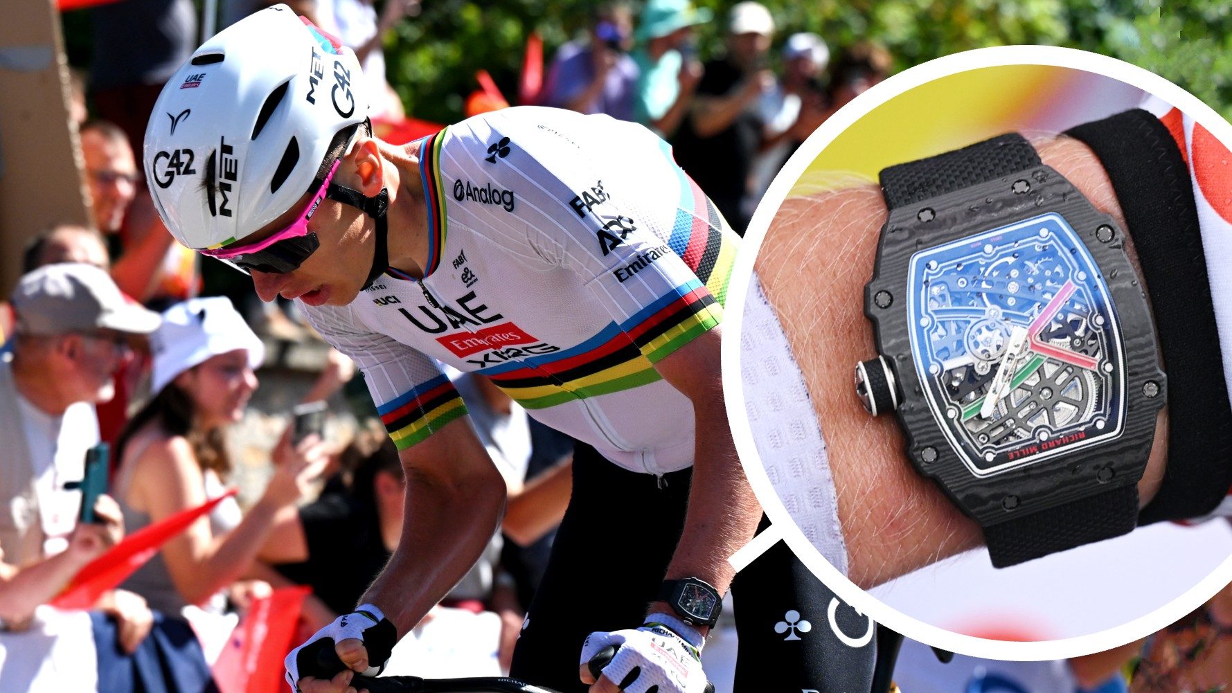 Pogacar corre il Tour con un orologio da 340mila euro: pesa 32 grammi ma è indistruttibile