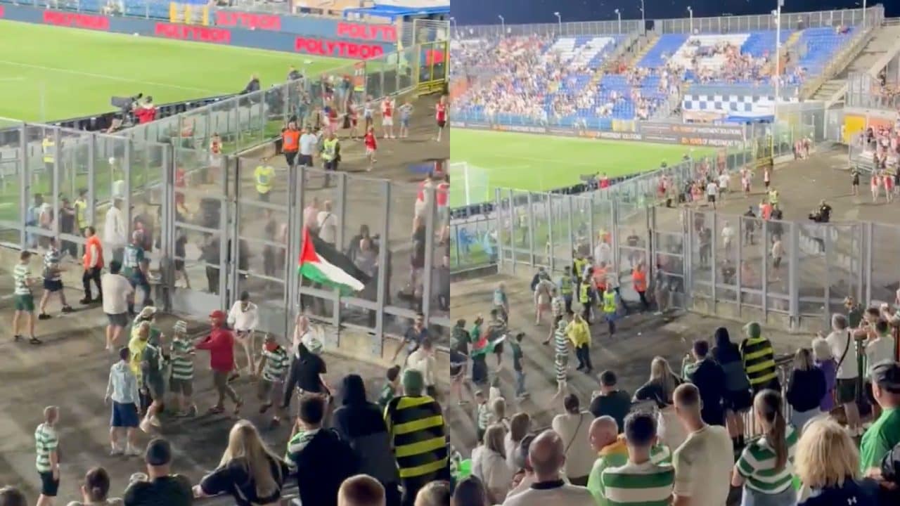 Tifosi del Celtic sventolano bandiere della Palestina e quelli dell'Ajax cercano lo scontro: tensione a Como