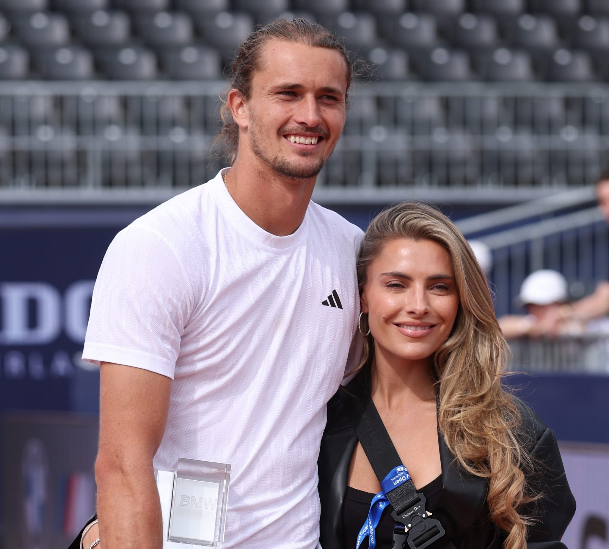 Alexander Zverev assieme alla fidanzata Sophia Thomalla lo scorso aprile al torneo di Monaco