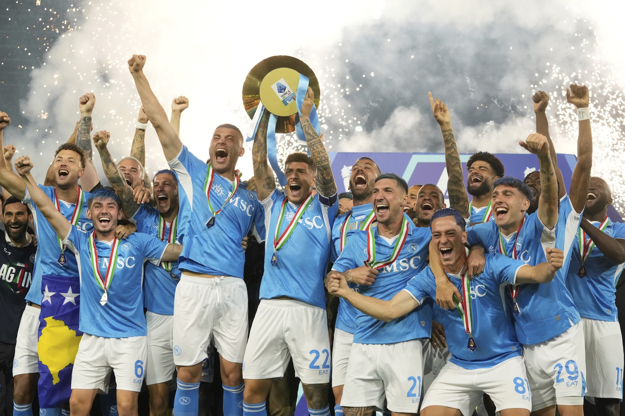 Il Napoli festeggia lo Scudetto 2024–2025 sotto la guida di Antonio Conte