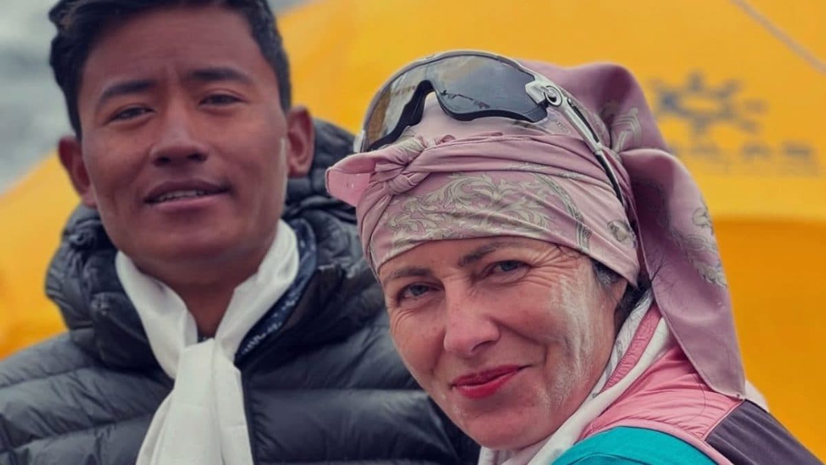 Klara Kolouchova e lo sherpa Taraman Tamang