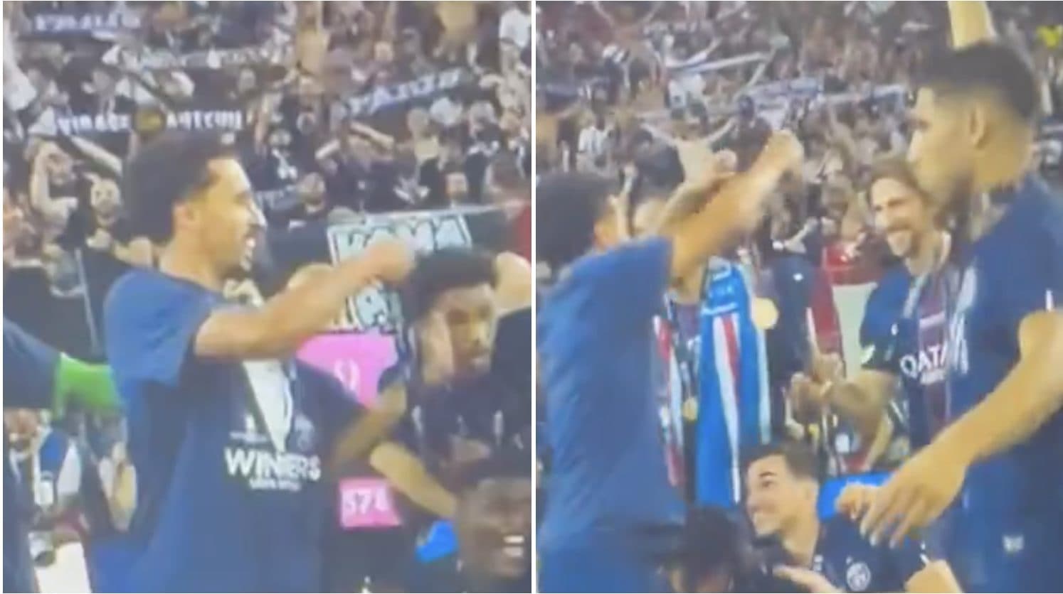 Marquinhos regala la medaglia a Zabarnyi dopo la Supercoppa: è un messaggio speciale a tutto il PSG