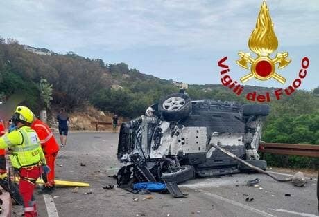 Quello che è rimasto del SUV di Giorgietto Giugiaro dopo l’incidente in Sardegna