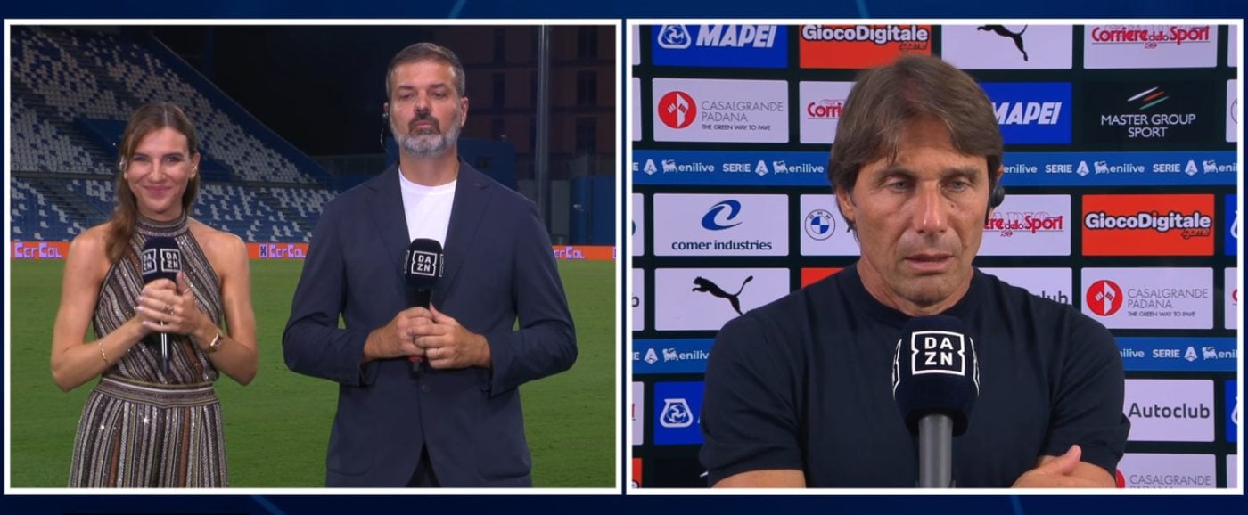 Antonio Conte ai microfoni di DAZN dopo Sassuolo–Napoli