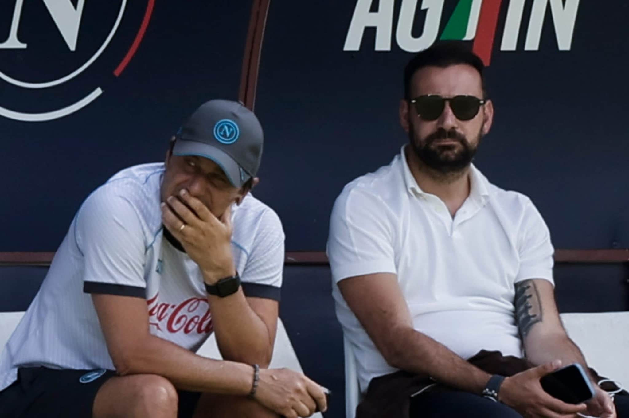 Giovanni Manna con Antonio Conte a Dimaro, da lì il Napoli si è spostato in Abruzzo
