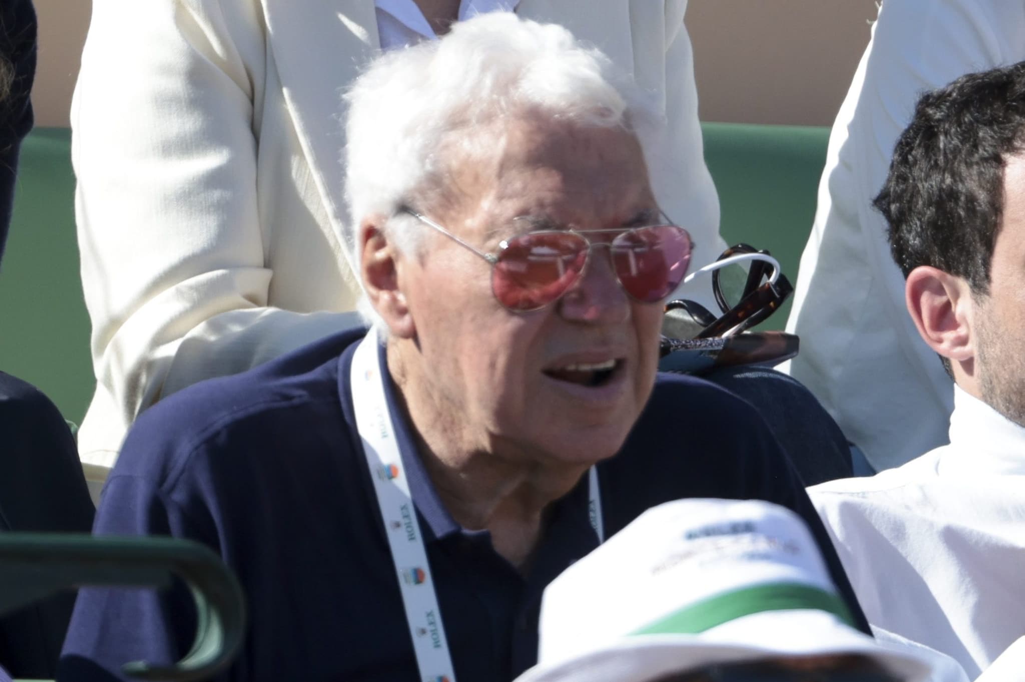 Nicola Pietrangeli assiste alla finale del torneo di Monte Carlo lo scorso anno