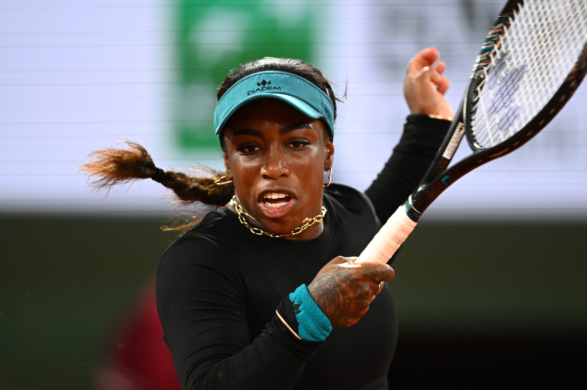 Sachia Vickery impegnata lo scorso anno al Roland Garros