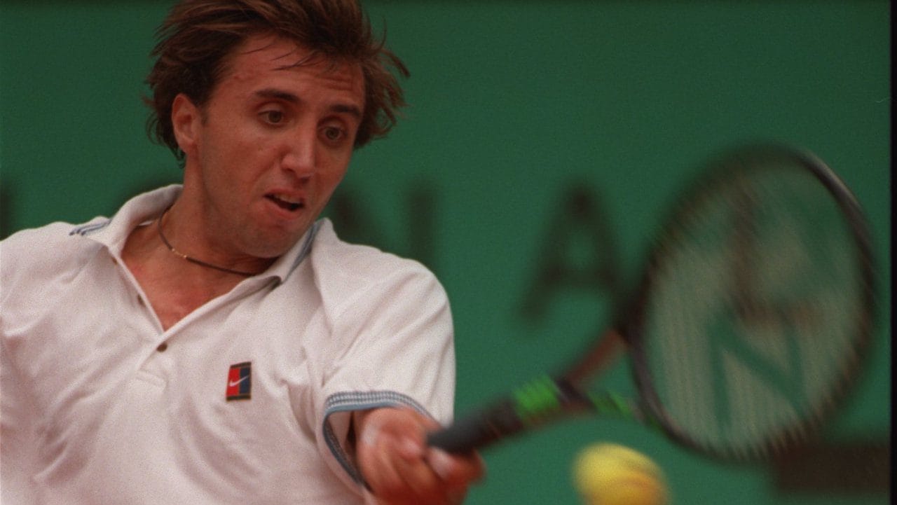 Diego Nargiso in azione durante la sua carriera.