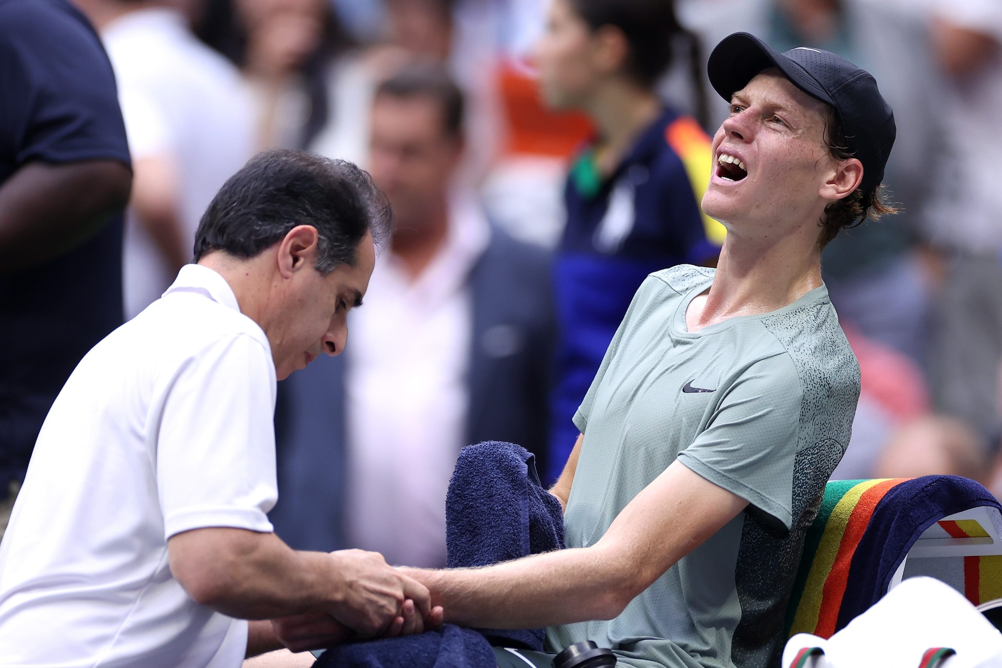 Alejandro Resnicoff con Sinner durante gli US Open 2024.