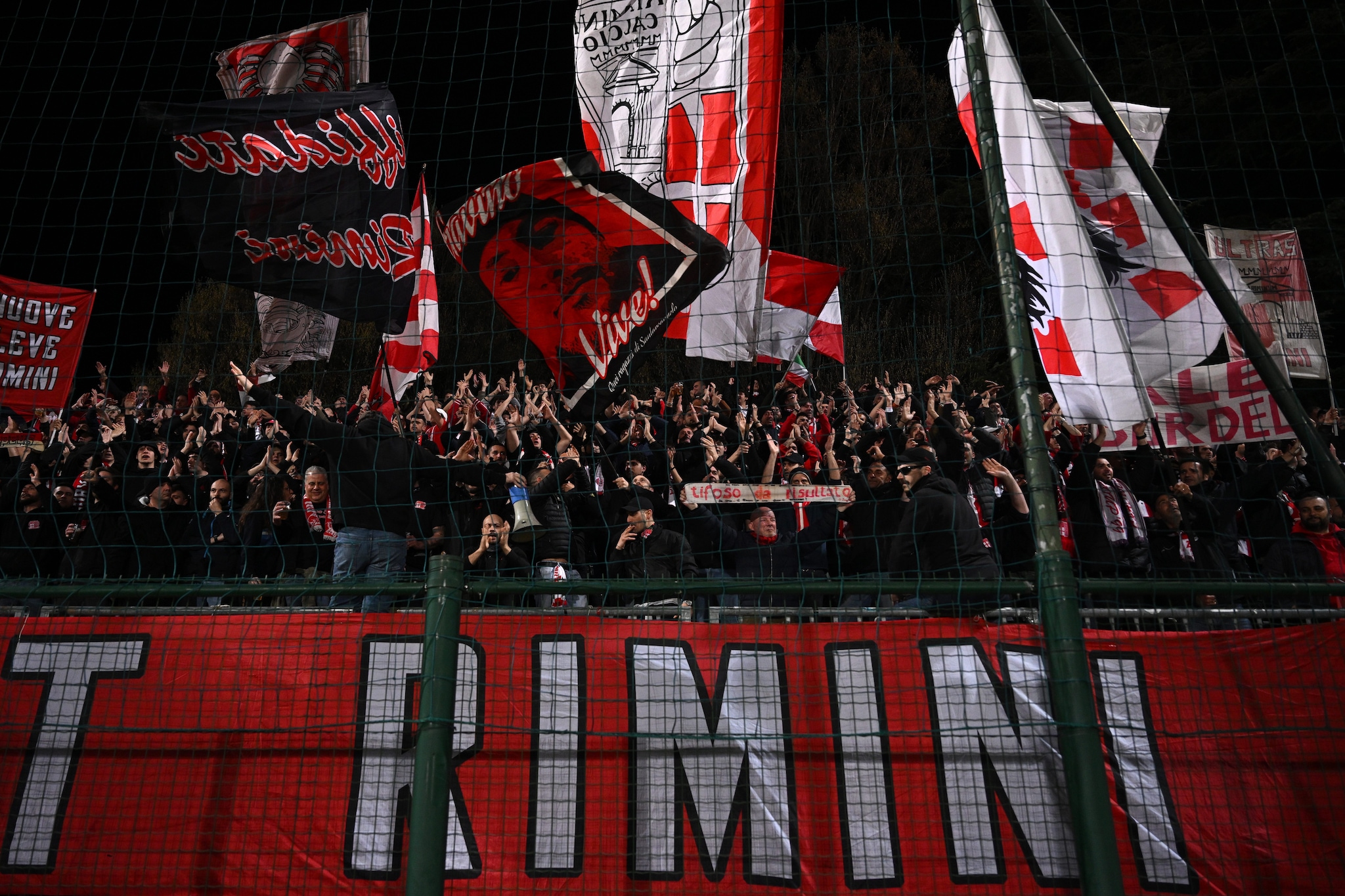 I tifosi del Rimini durante la finale di Coppa Italia di Serie C dello scorso anno.