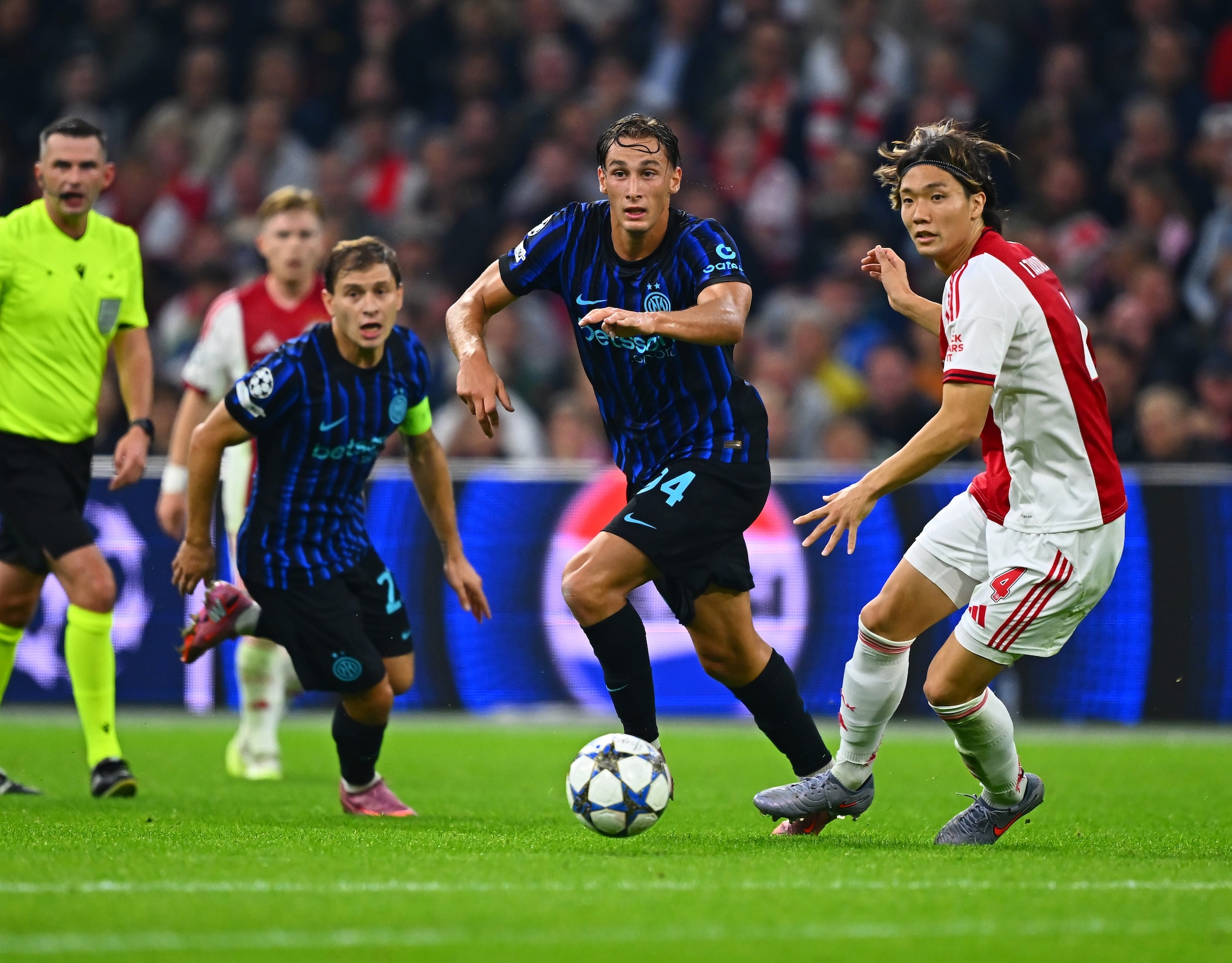 Pio Esposito in azione con l’Inter.