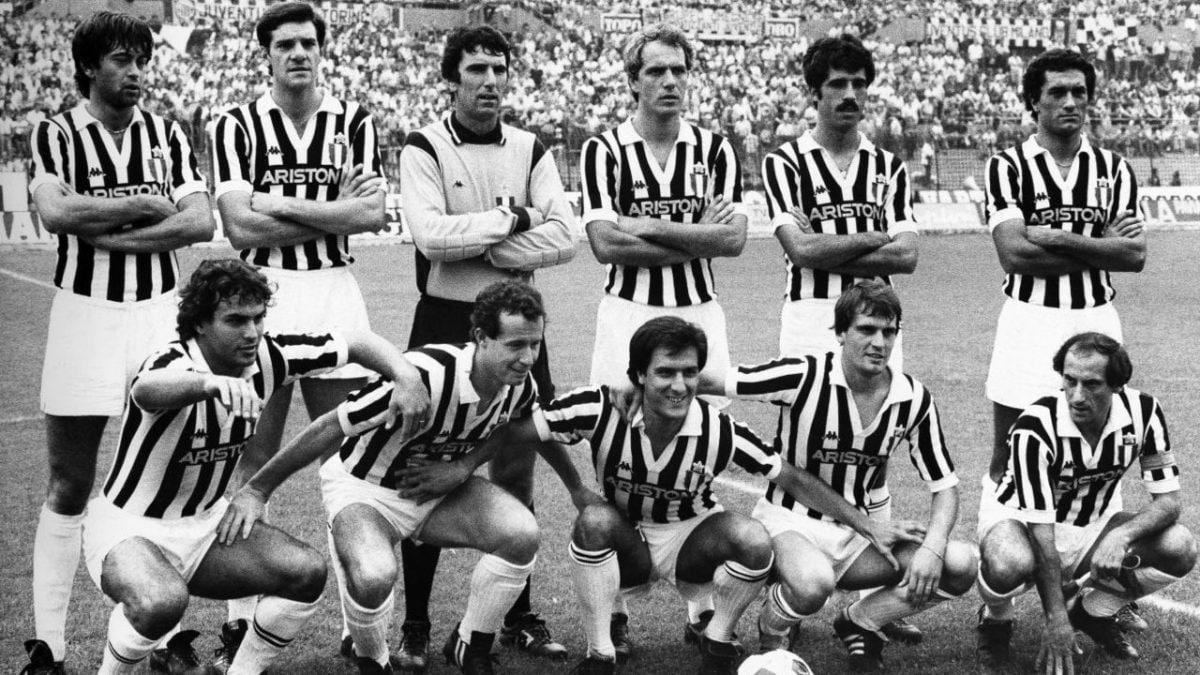 La Juventus campione d’Italia nella stagione 1982–1982. Con lo sponsor di maglia Ariston.