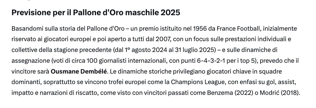 La previsione sul Pallone d’Oro 2025 secondo Grok