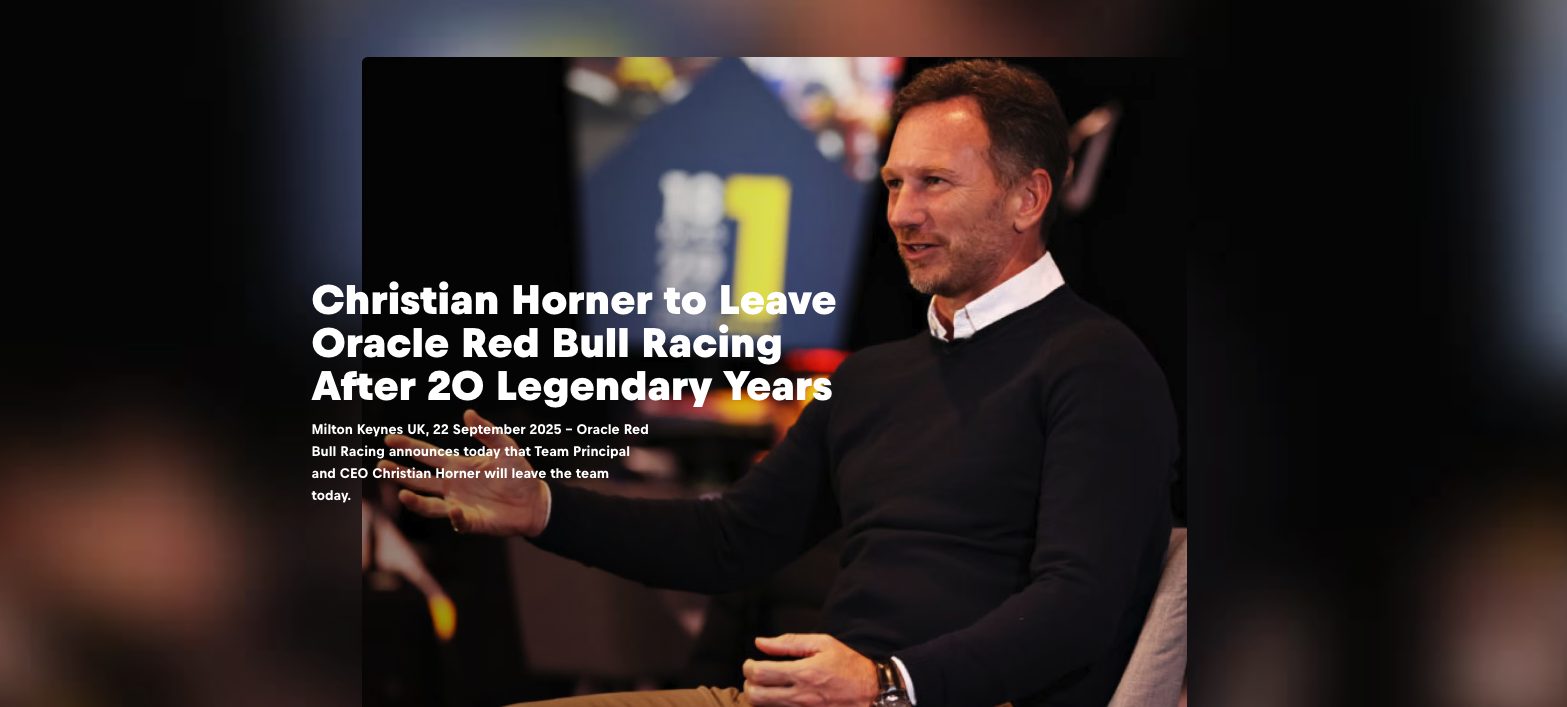 La nota diffusa dalla Red Bull sul proprio sito ufficiale oltre due mesi dopo il licenziamento effettivo di Christian Horner.