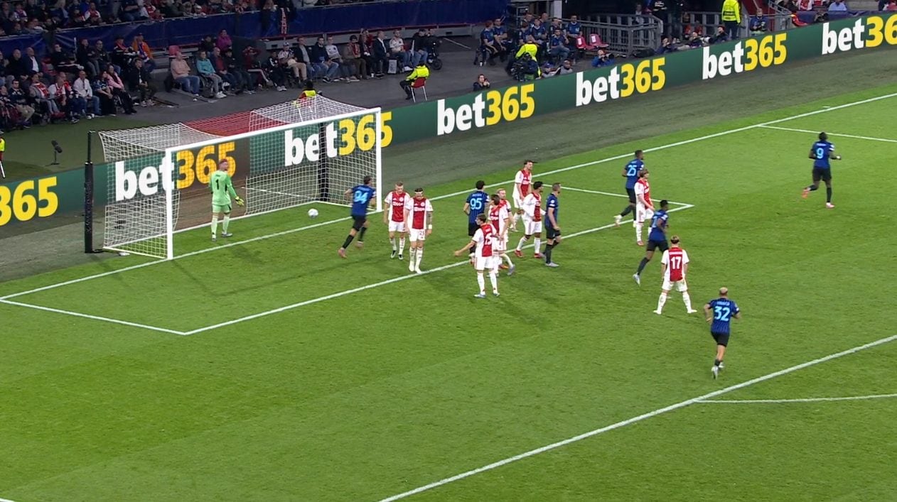 L’Inter in campo contro l’Ajax.