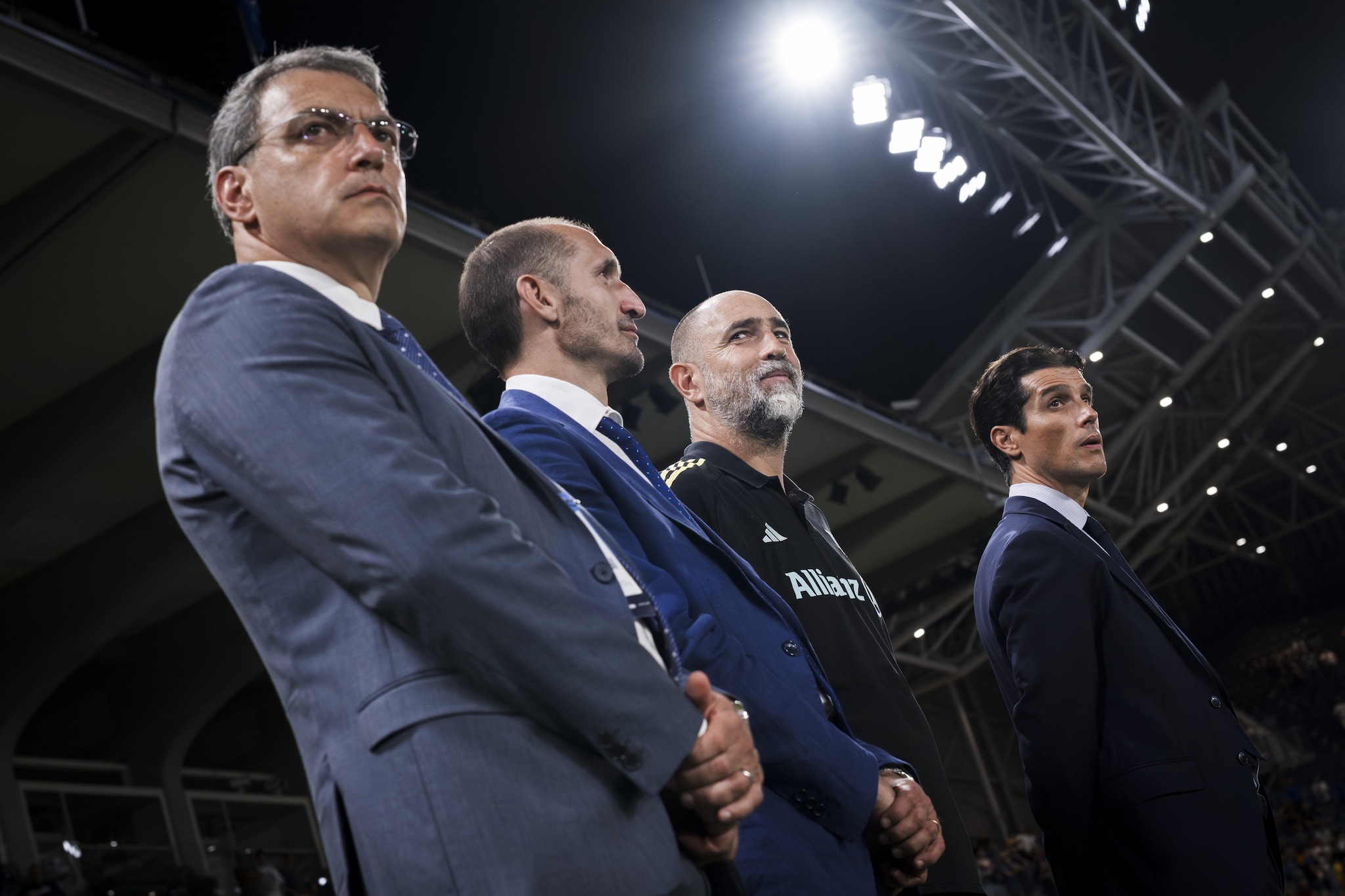 Chiellini con Comolli, Tudor e Modesto.