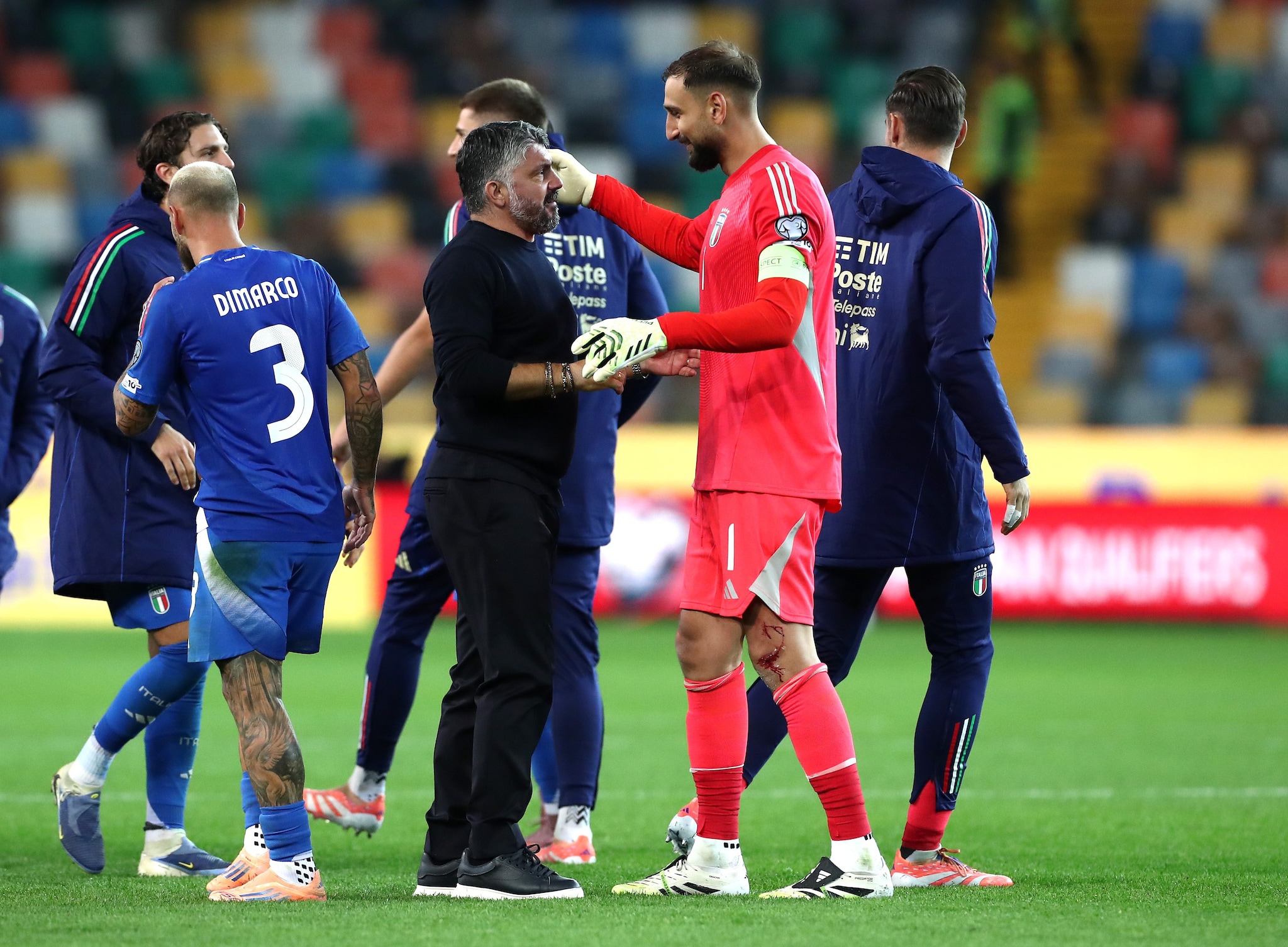 L’abbraccio di Gattuso con Donnarumma.