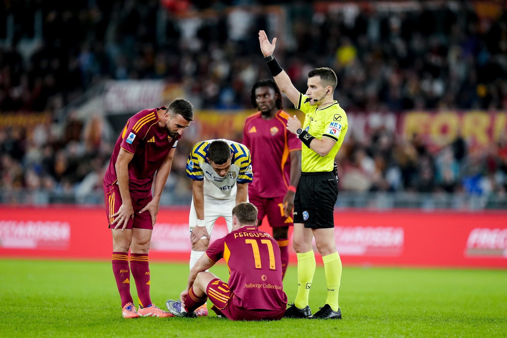 Il momento in cui Ferguson è stato costretto a fermarsi per infortunio.