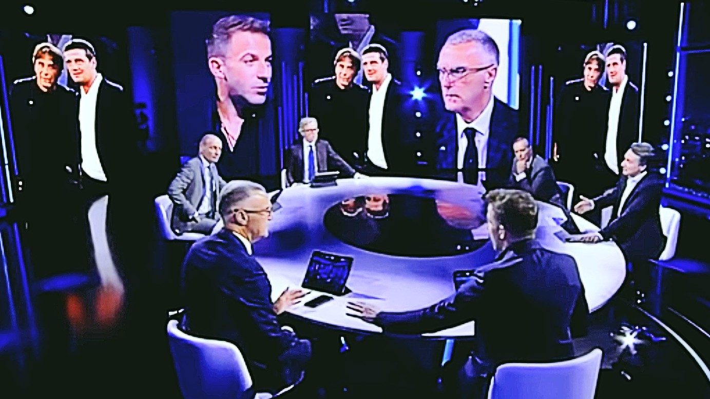 Uno dei momenti della discussione tra Bergomi e Del Piero al Club di Sky.