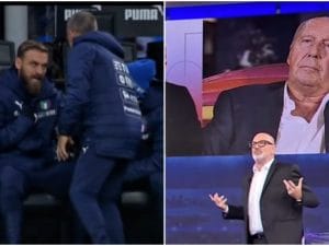 Ventura rivede l&#8217;immagine del cambio di De Rossi in Italia-Svezia e ferma tutti: &#8220;Lì fu inventato tutto&#8221;