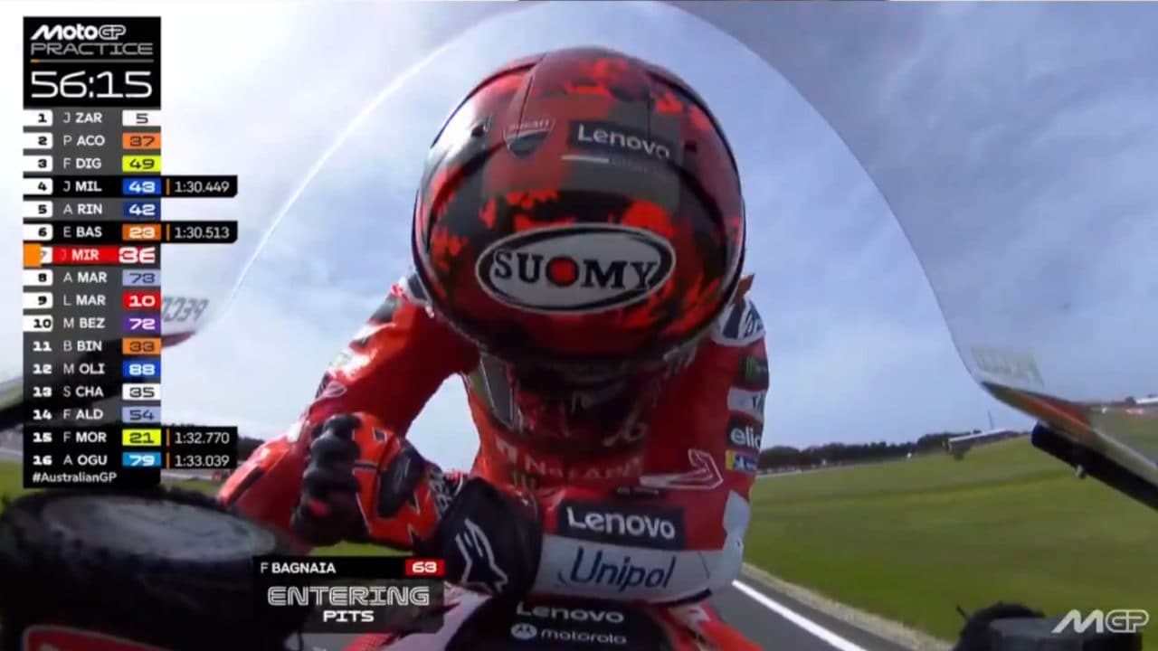 Le immagini desolanti di Bagnaia a Phillip Island: in difficoltà già nelle prequalifiche del GP Australia
