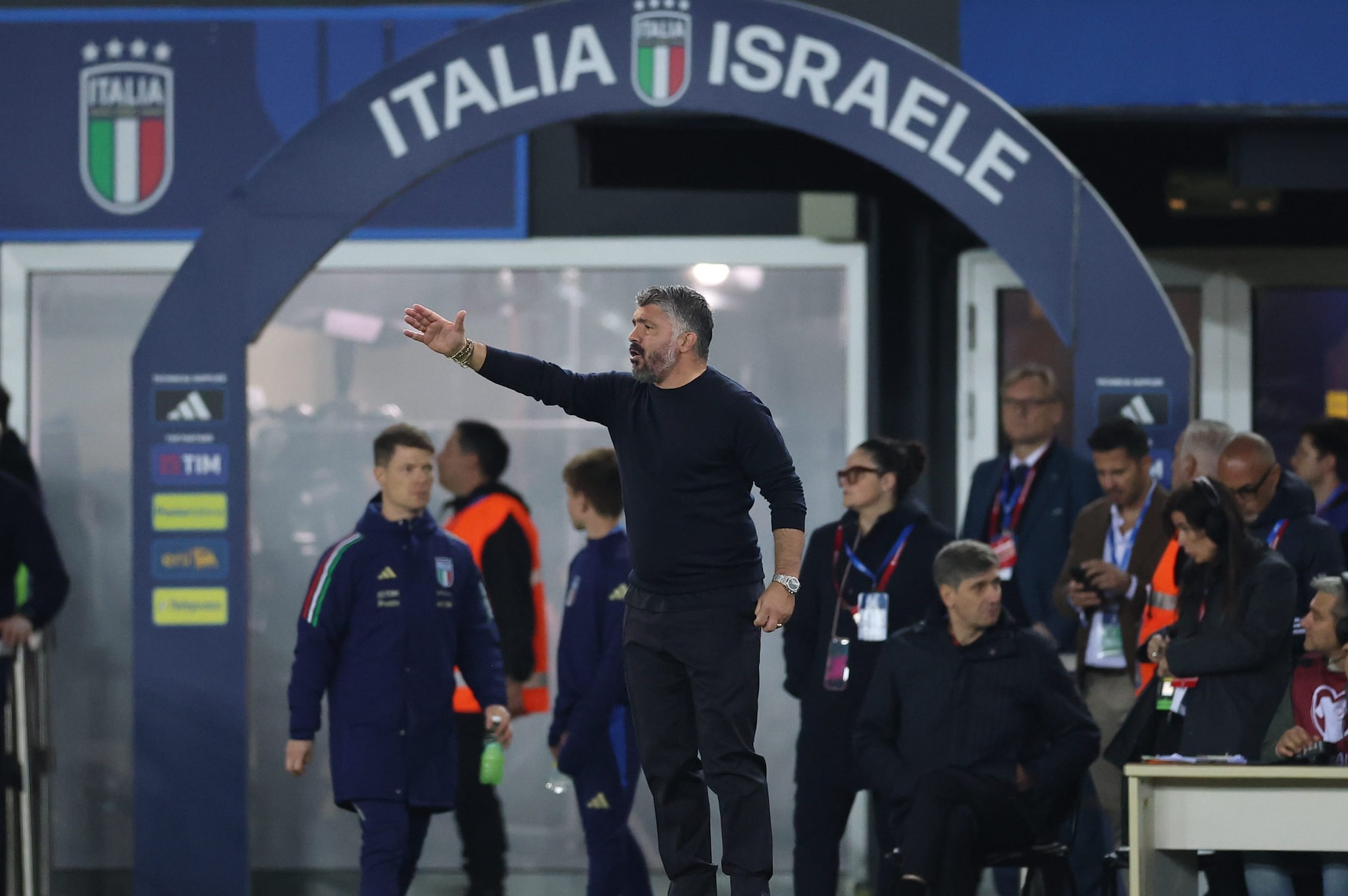 Rino Gattuso durante Italia–Israele a Udine