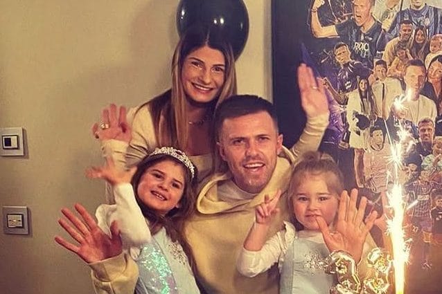 Ilicic con la famiglia nel gennaio del 2021
