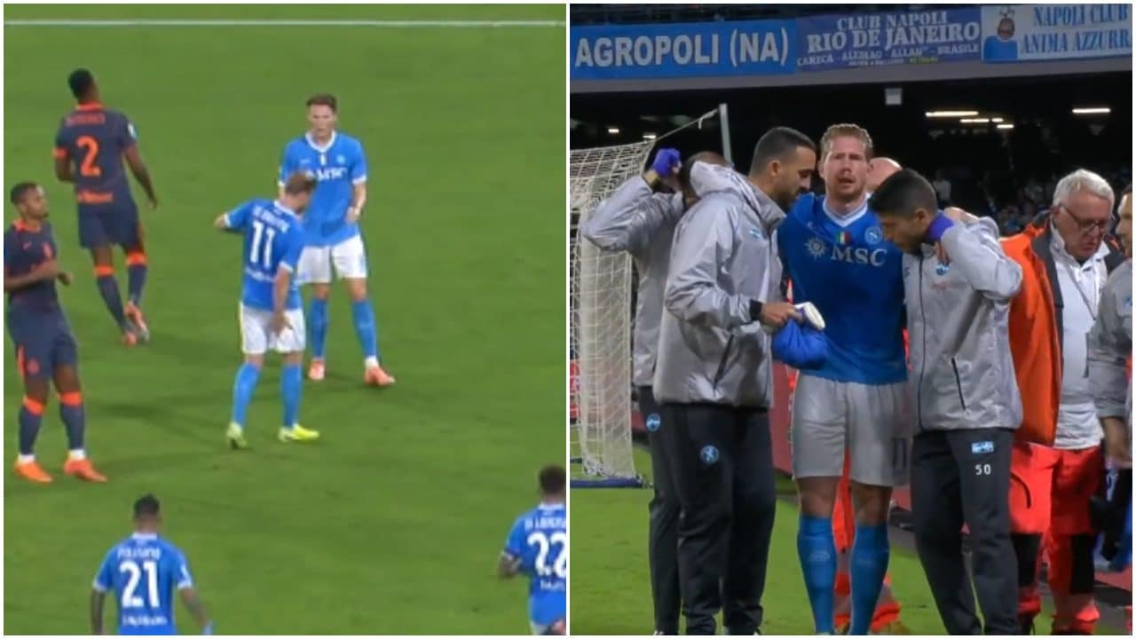 Cos'è successo a De Bruyne dopo il gol su rigore in Napoli-Inter: non può camminare, esce per infortunio