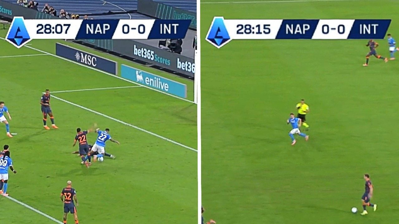 Chi ha deciso davvero di dare rigore su Di Lorenzo in Napoli-Inter dopo 8 secondi di confusione