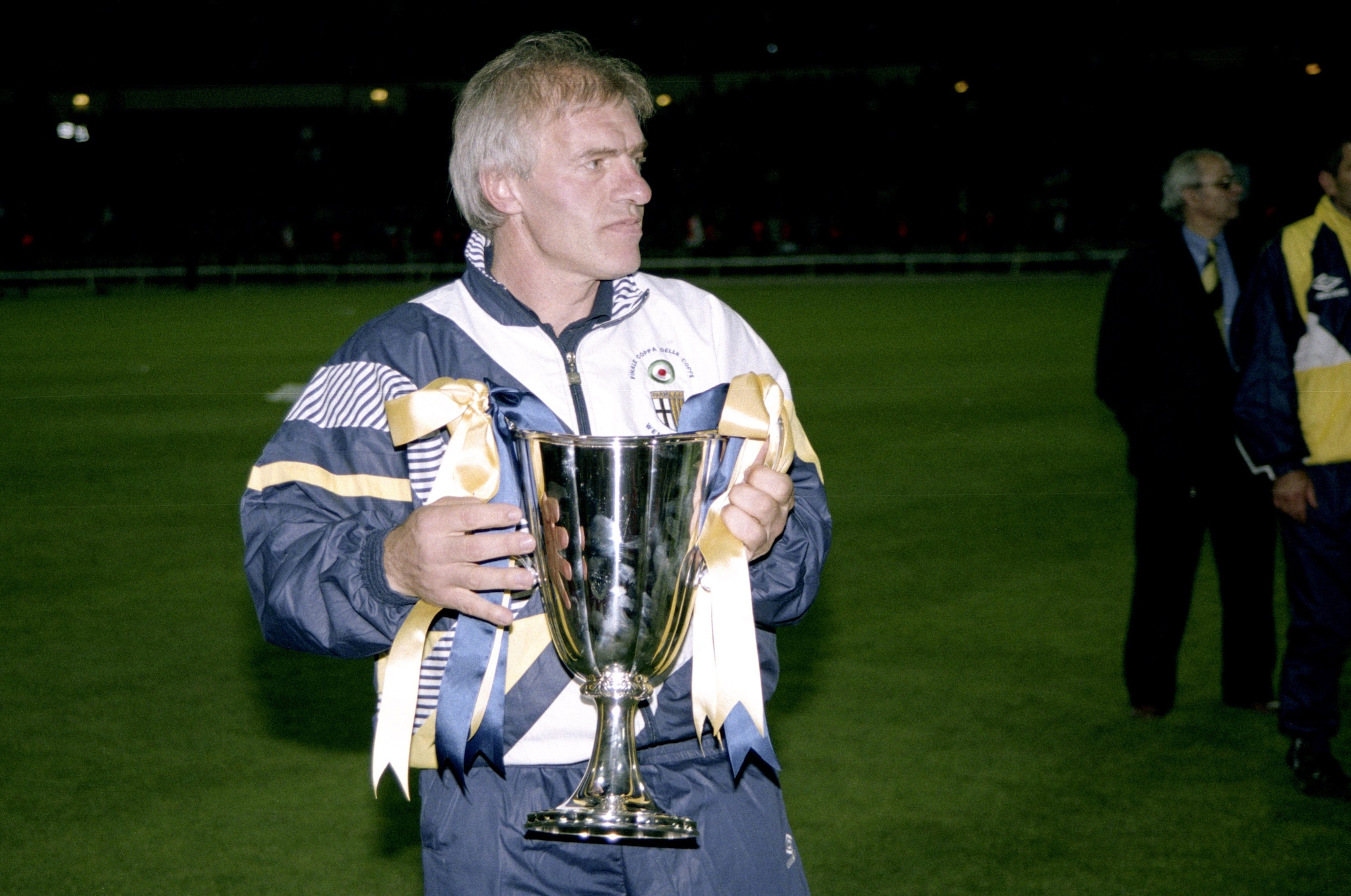 Scala con la Coppa delle Coppe vinta allo stadio Wembley contro l’Anversa.