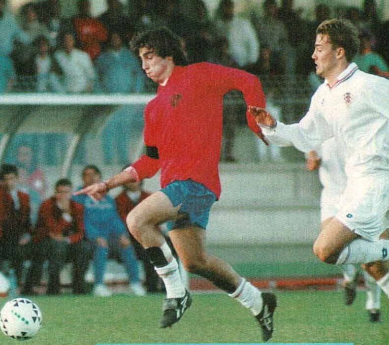 Davide Dionigi in azione durante Italia–Croazia U21 giocata a Caltanissetta.