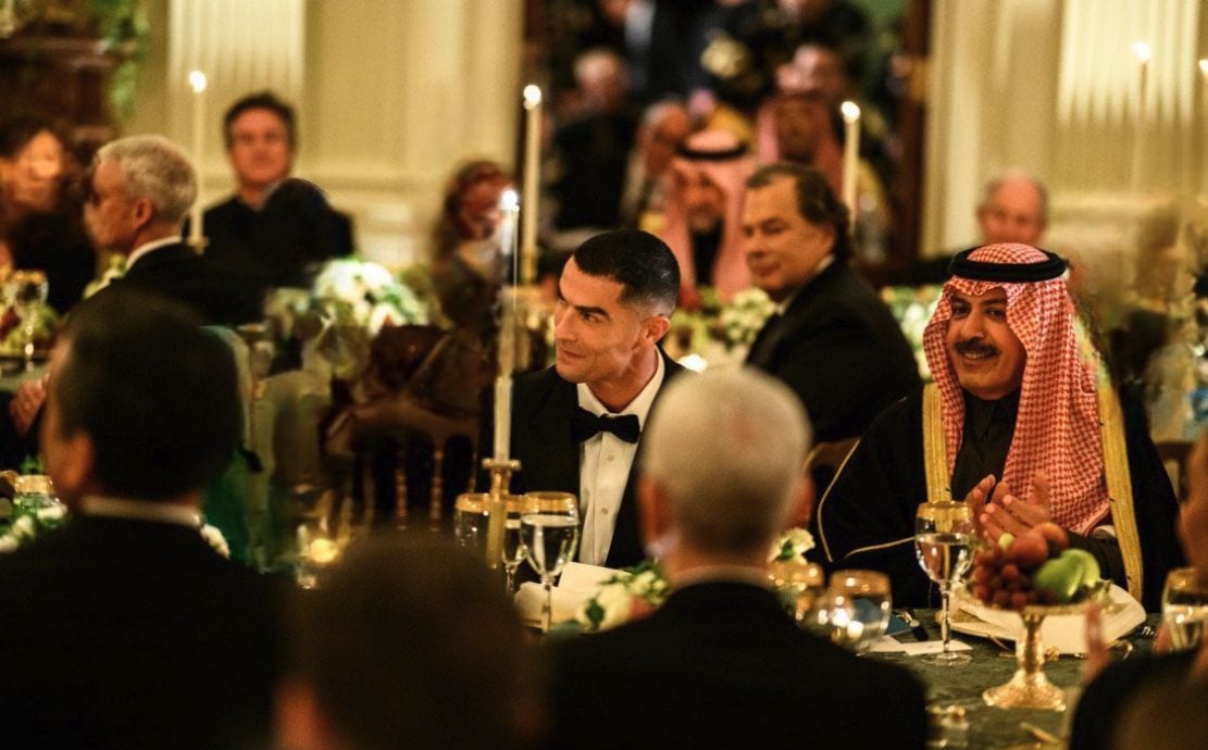 Cristiano Ronaldo nel corso della cena.