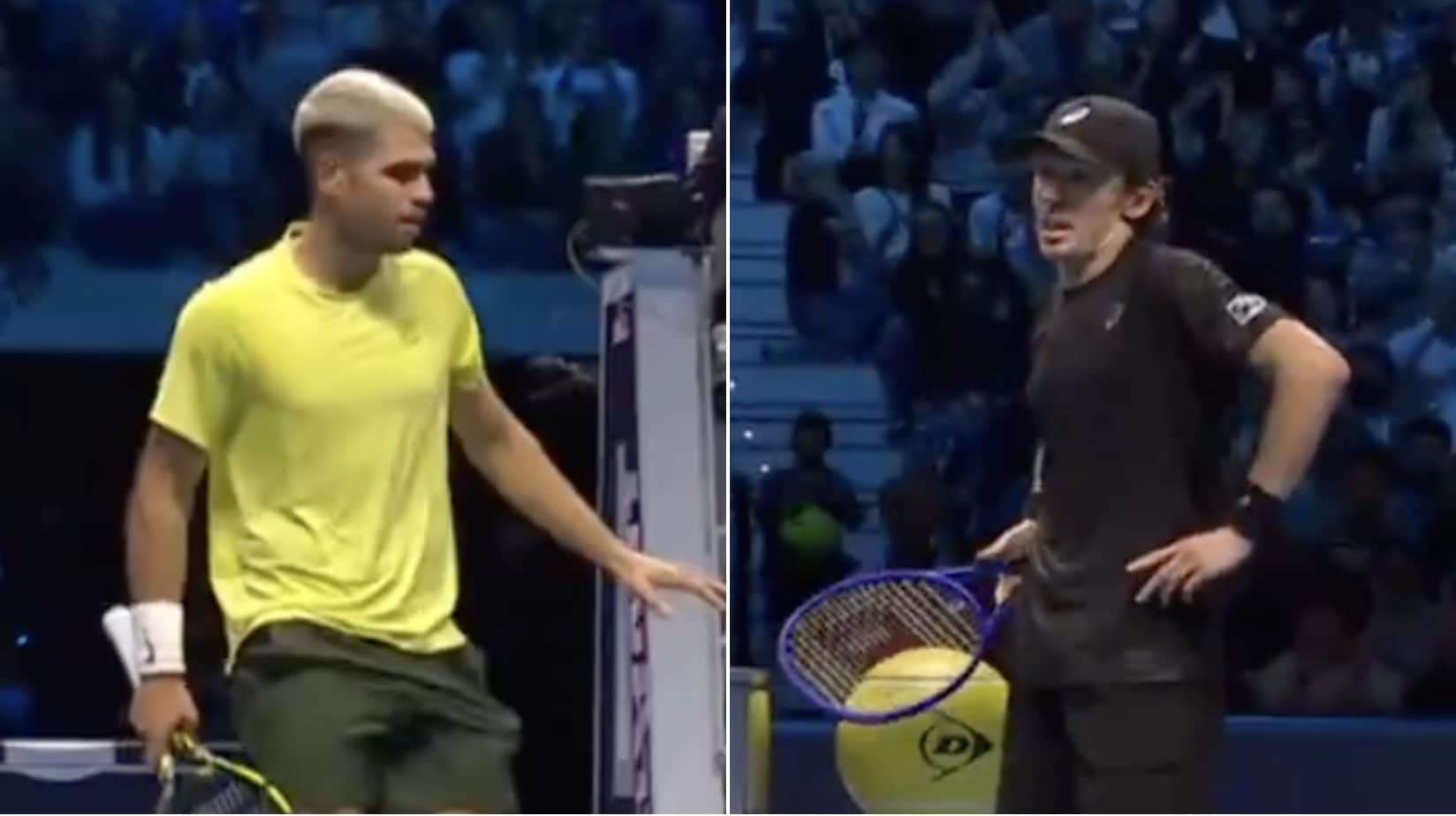 Alcaraz parte forte alle ATP Finals: de Minaur si lascia andare ad un gesto di resa a Torino