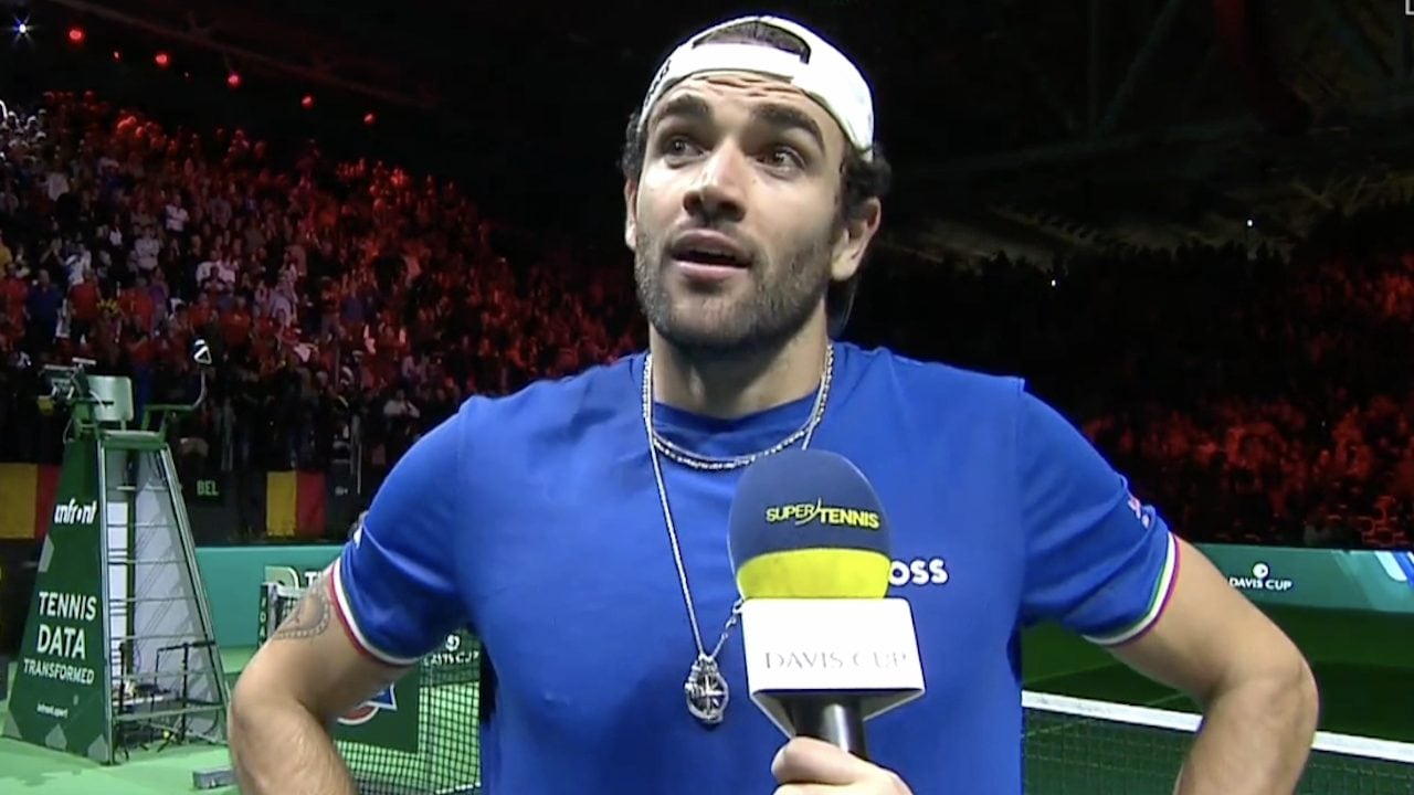 Berrettini si rivolge al pubblico dopo la vittoria su Collignon in Coppa Davis: "Scusatemi"
