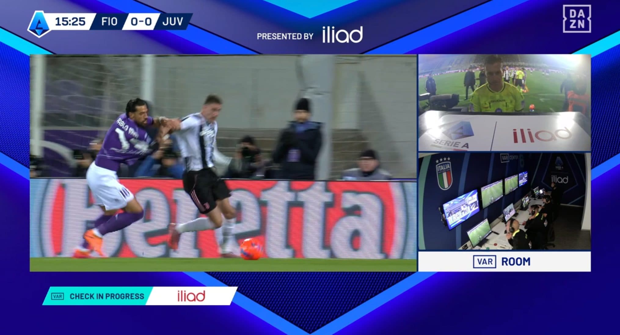 L’azione del possibile rigore su Vlahovic