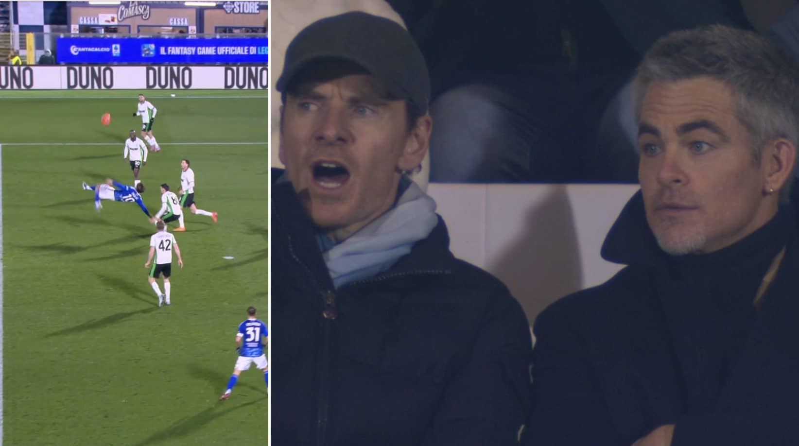 Nico Paz magico in Como-Sassuolo fa impazzire Michael Fassbender e Chris Pine: la reazione delle star