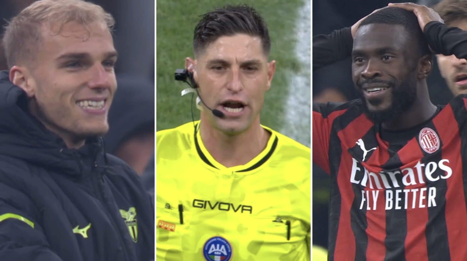 I calciatori di Milan e Lazio "ingannati" dall'arbitro, cambia tutto in pochi secondi: scene surreali