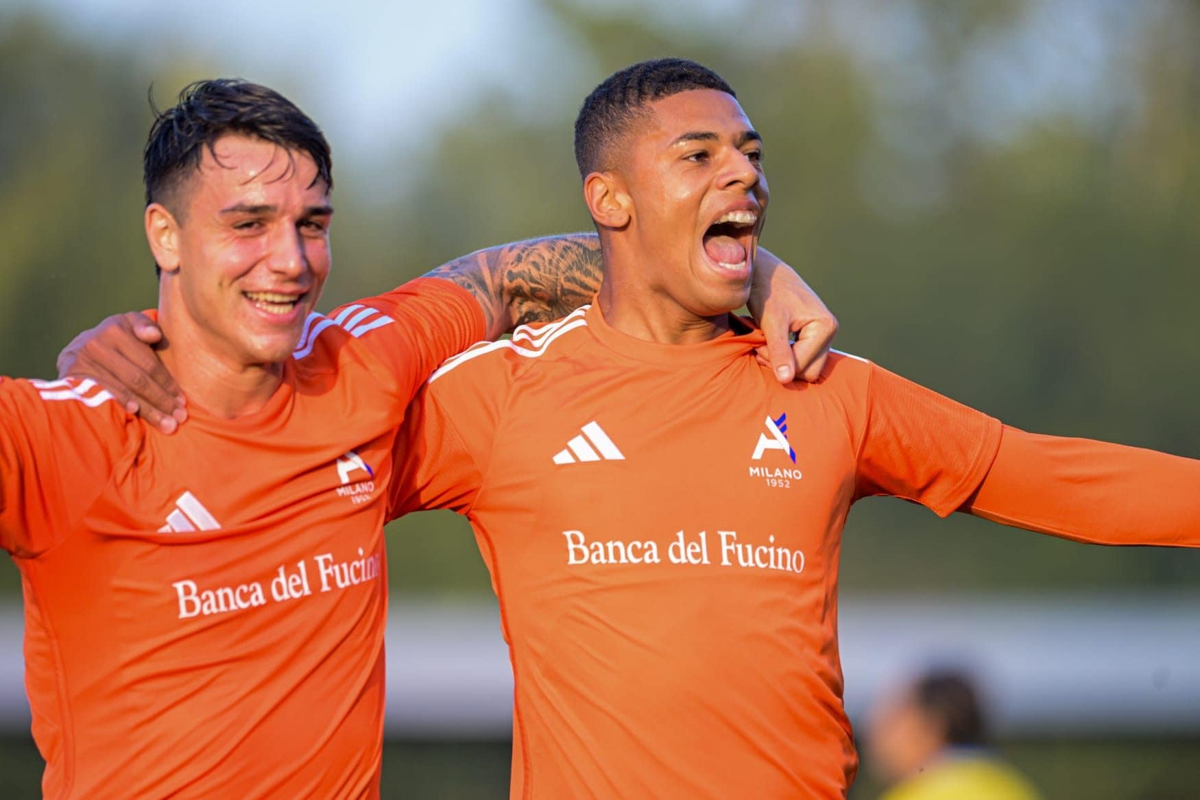 L’esultanza dell’Alcione dopo un gol in questa stagione.