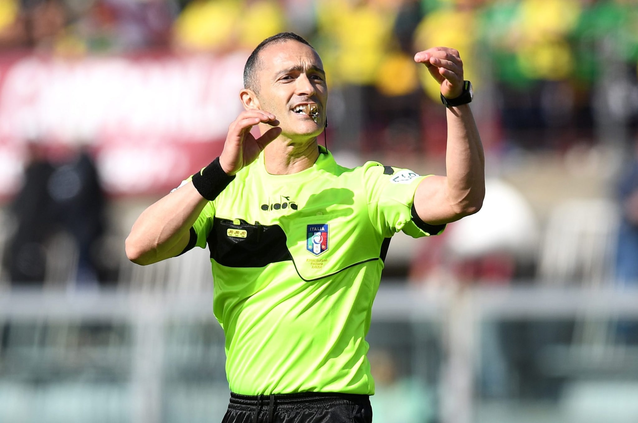 L’arbitro abruzzese Aleandro Di Paolo, addetto al VAR di Milan–Lazio: sarà fermato