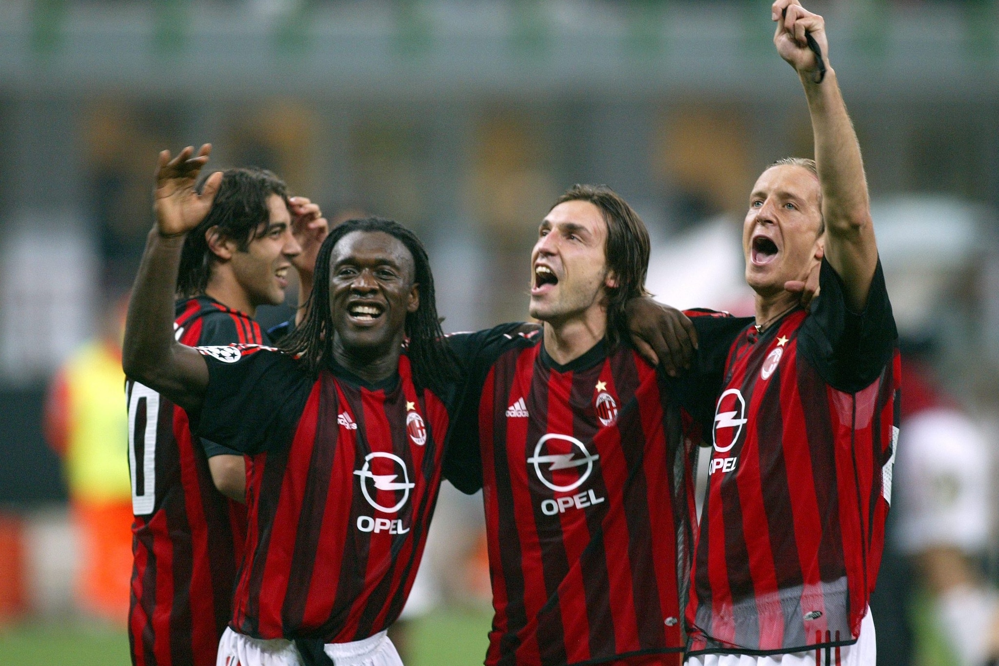 Ambrosini con Pirlo e Seedorf al Milan.