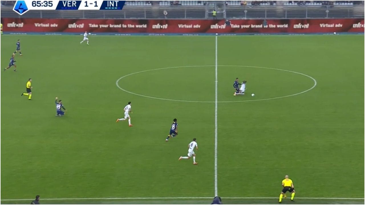 Perché Bisseck non è stato espulso per aver commesso fallo da ultimo uomo su Giovane in Verona-Inter