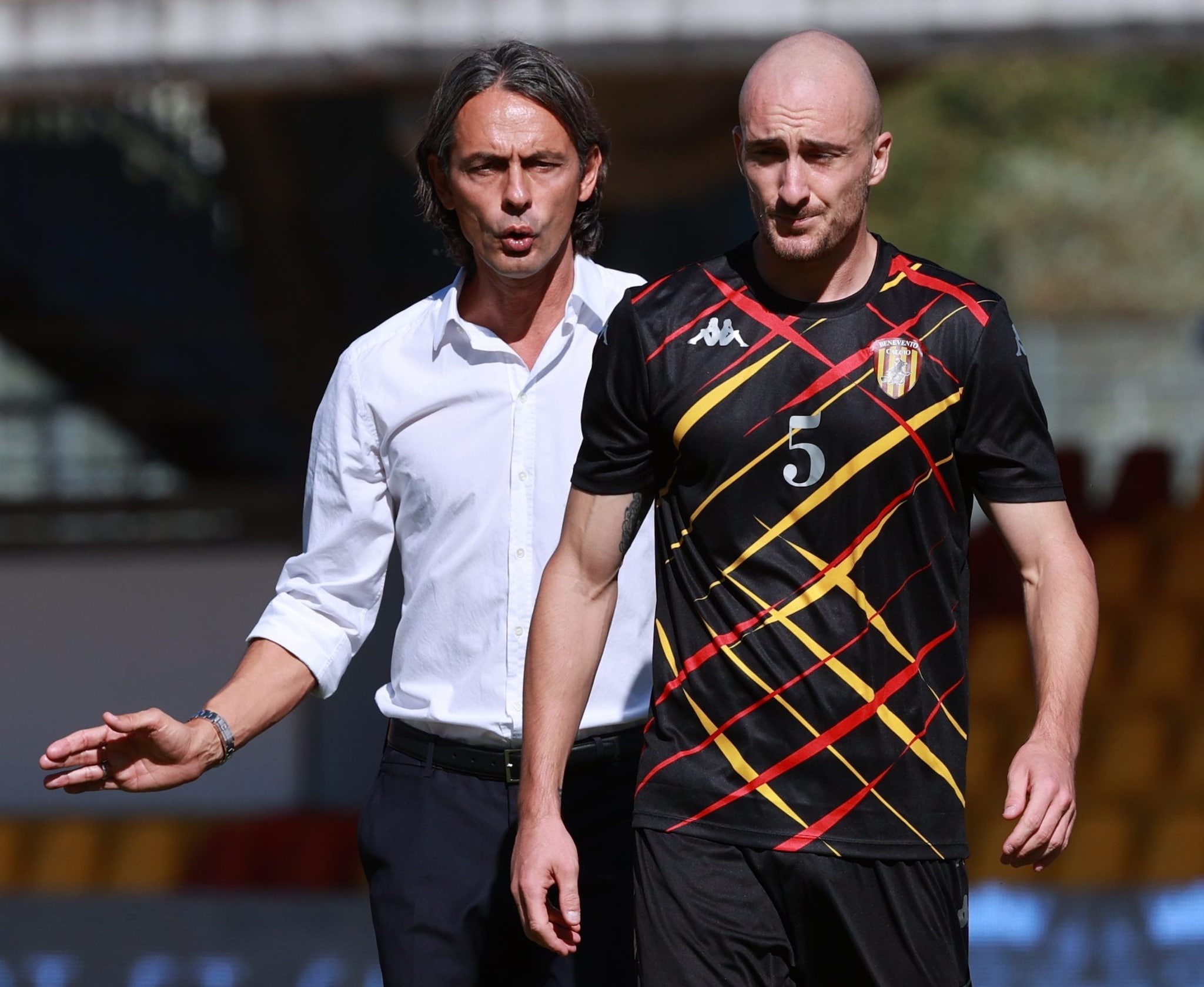 Caldirola e Filippo Inzaghi ai tempi del Benevento.