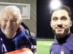 Due calciatori della Francia incontrano un tifoso di 100 anni, il video è tenerissimo