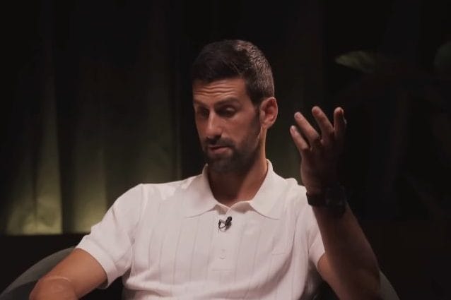 Novak Djokovic durante l’intervista a Piers Morgan