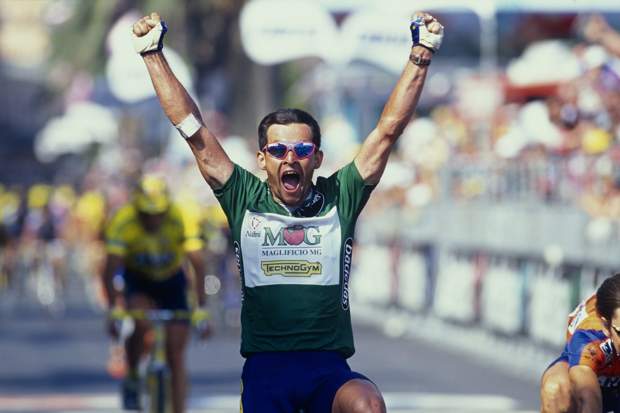 Fabiano Fontanelli vince la tappa Borgomanero–Dalmine del Giro d’Italia del 1997