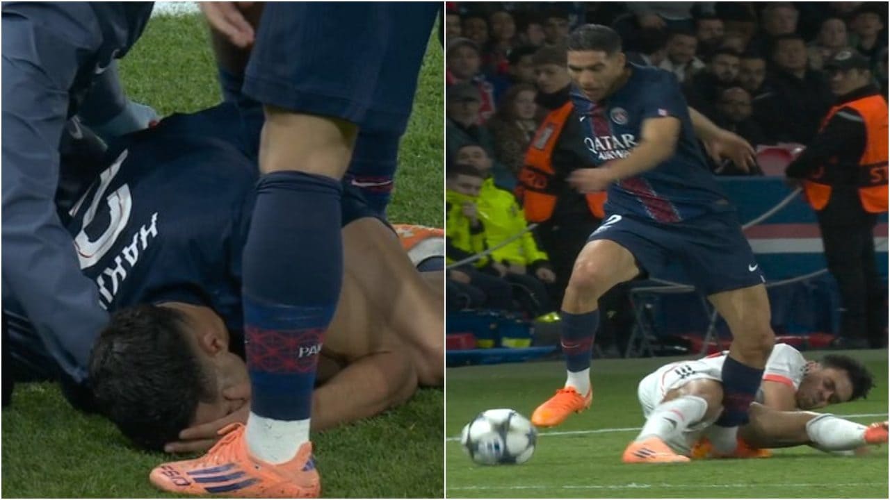 Hakimi in lacrime dopo un terribile infortunio: entrata orribile di Luis Diaz, espulso in PSG-Bayern