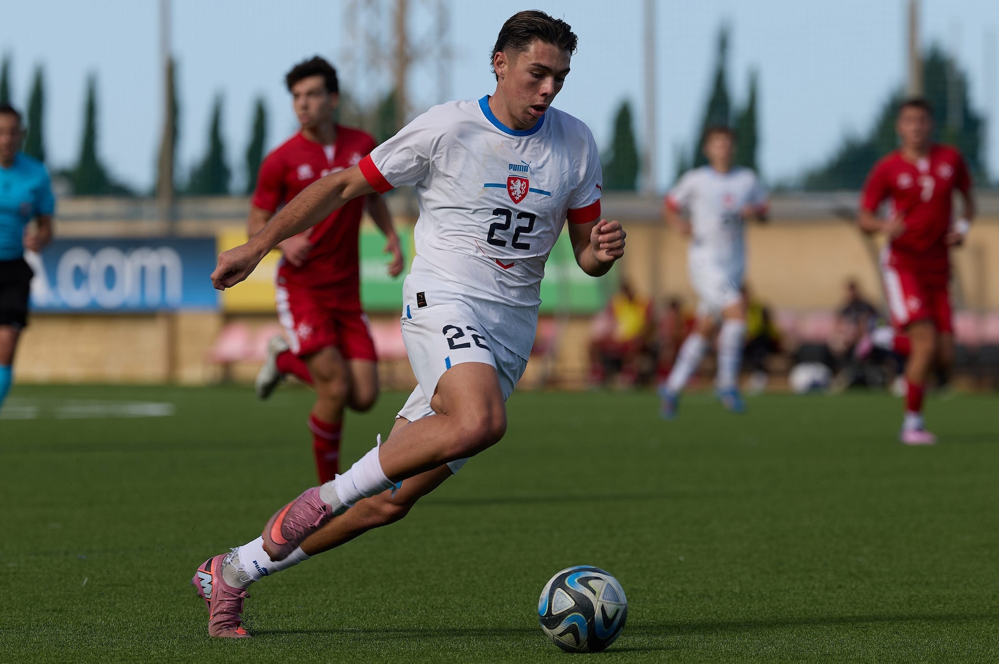 Buffon Jr in azione durante Cechia–Malta, è entrato nel finale